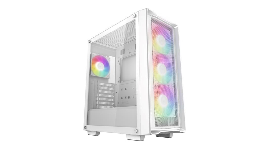 DEEPCOOL Case CC560 MESH V2 WH, ATX, ARGB, Průhledná bočnice, 4x120mm Fan, bílá