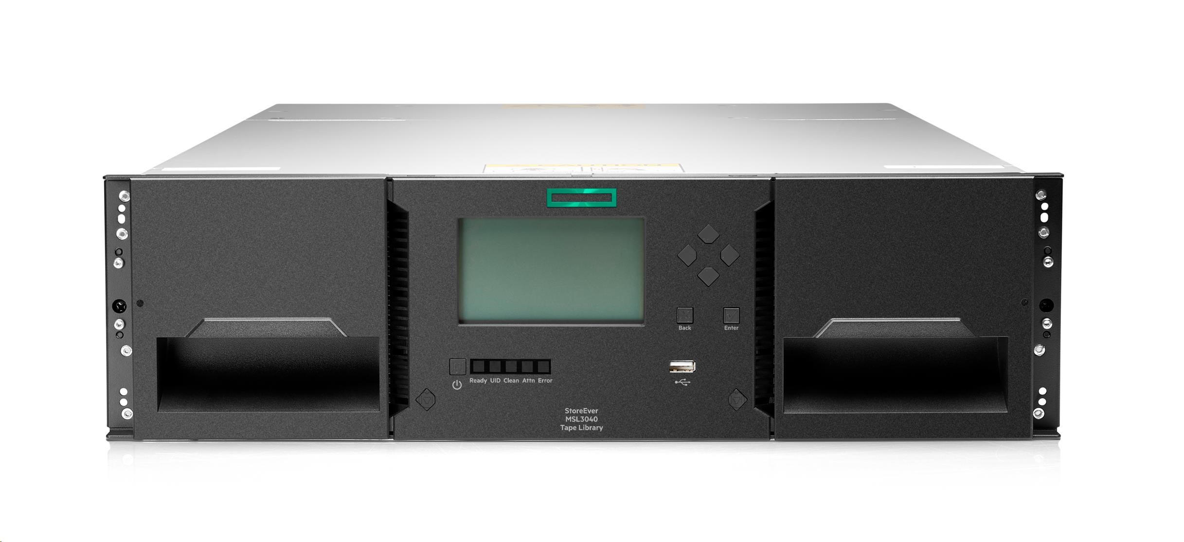 HPE Storage MSL3040 Tape Library 1x MSL LTO-9 Fibre Channel 20x LTO-9 45TB Data Cartridges