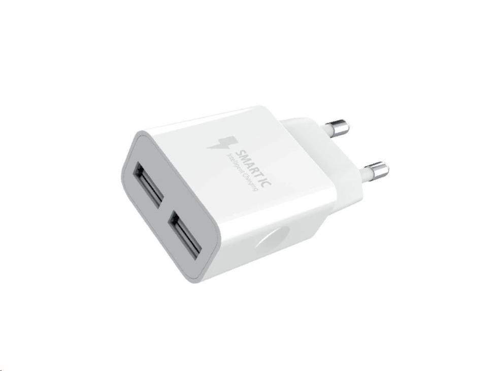 WG - Síťová nabíječka 2x USB-A 2,4A , white