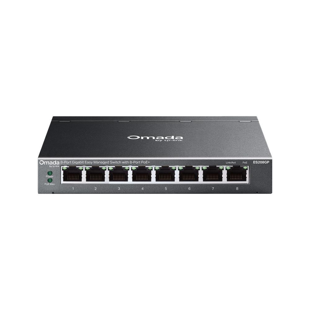 TP-Link OMADA switch ES208GP (8xGbE,8xPoE+,64W, fanless)
