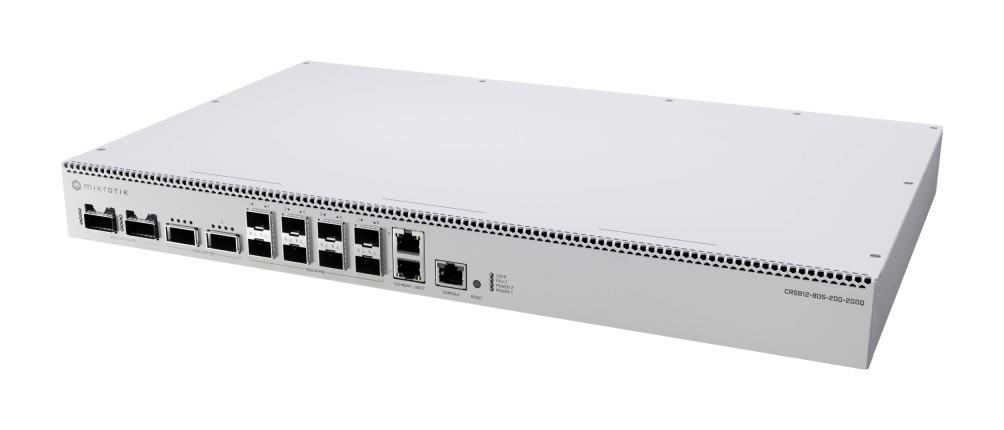 MikroTik CRS812-8DS-2DQ-2DDQ-RM 2x 400G QSFP-DD, 2x 200G QSFP56, 8x 50G SFP56, 2x 10GE Cloud Router Switch