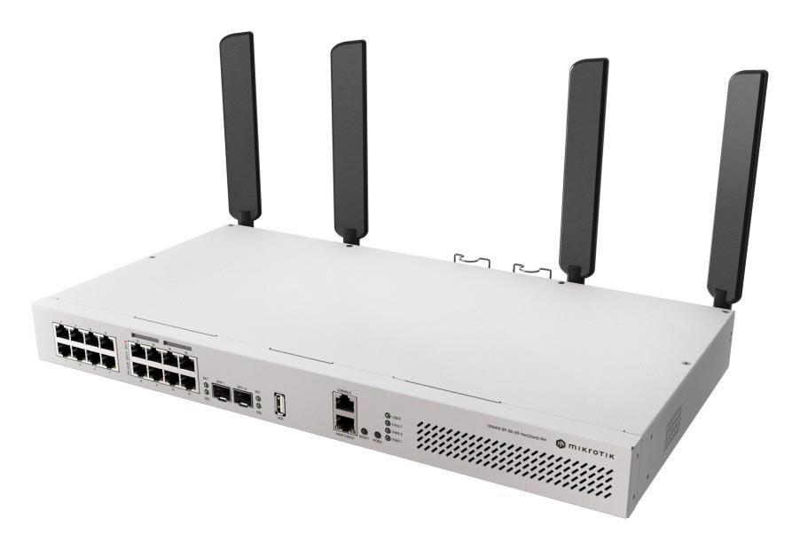 MikroTik CRS418-8P-8G-2S+5axQ2axQ-RM 4x4 MIMO WiFi6 16-portový Gigabit Cloud Router Switch