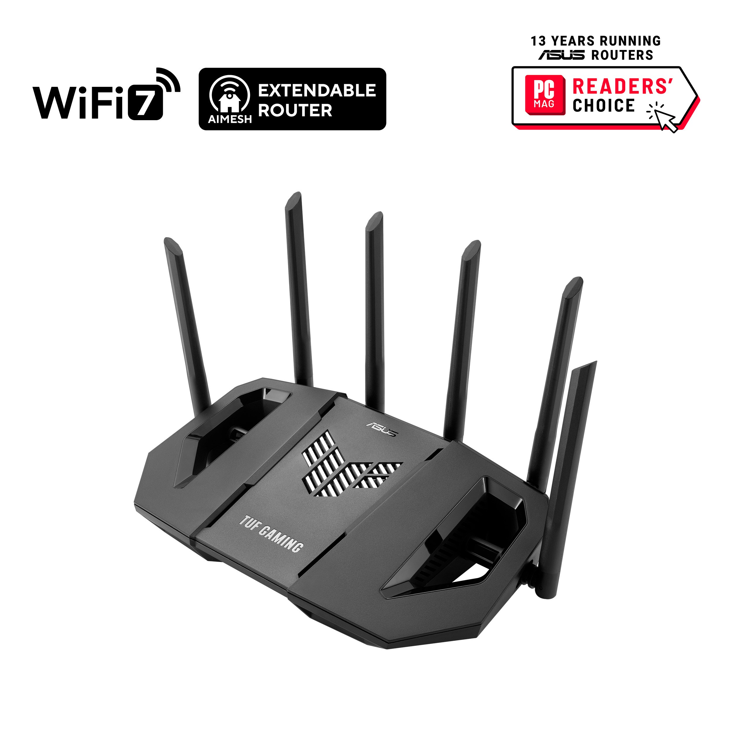 ASUS Herní Router TUF-BE9400 3-pásmový WiFi7 Router, 1x WAN, 3x LAN, AiMesh