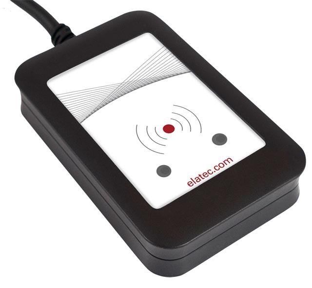 Elatec RFID čtečka black, RS232 cable 2.0m, integrated 125kHz+13.56MHz antenna