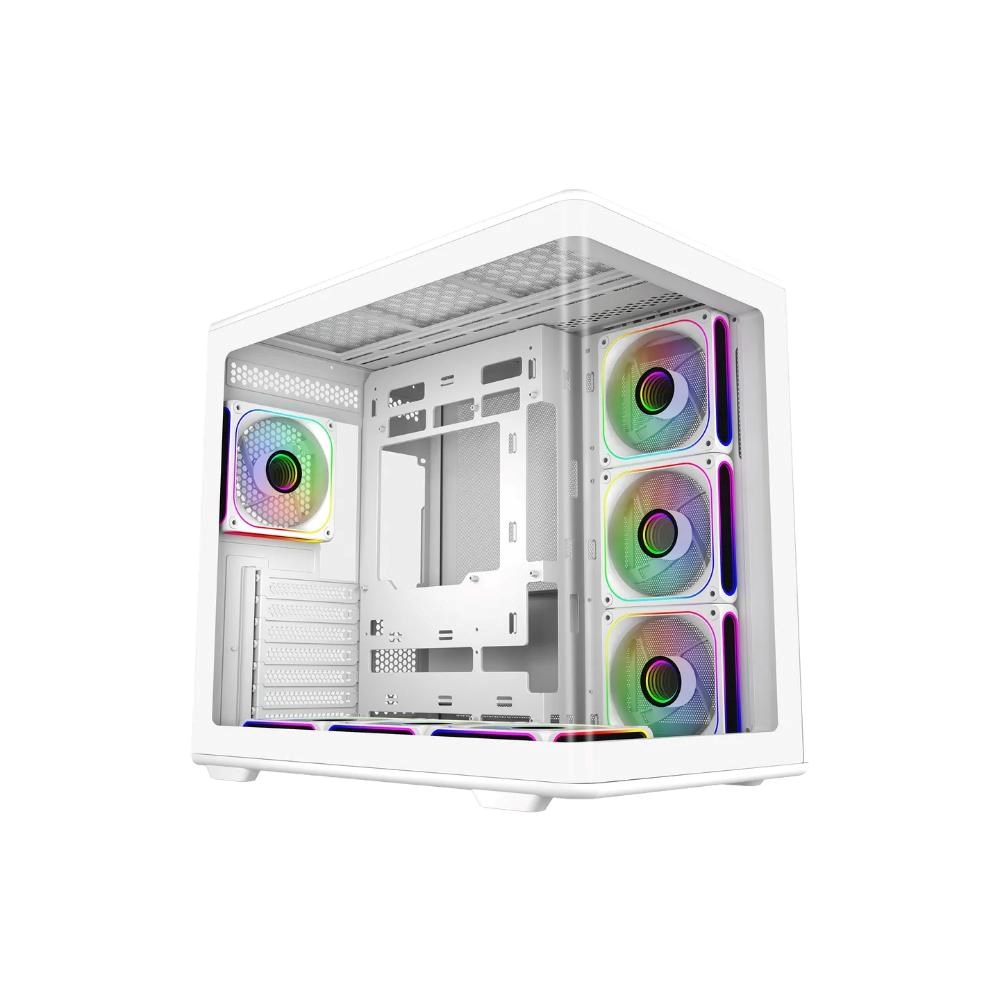 Cooler Master case Elite 600, ATX, Průhledná bočnice, 7x 120mm ARGB Fan, Bílá