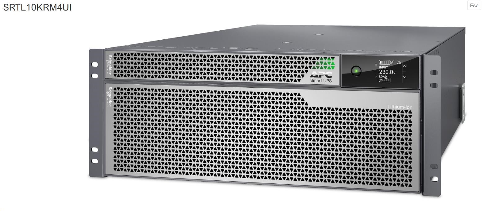 APC Smart-UPS Ultra On-Line 10000VA 10000W LI-Ion Rack/Tower 4U, 230V, 6x C13, 4x C19, 2xC19 IEC, raidl, kit, Network Ca