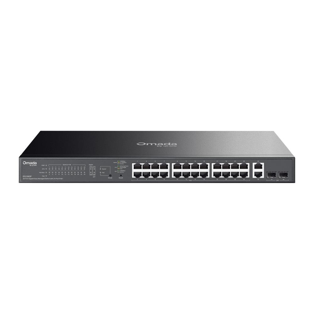 TP-Link OMADA switch ES228GP (26xGbE,2xSFP,24xPoE+,250W)