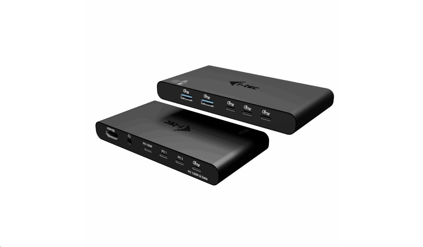 i-tec KVM Docking Station HDMI for 2 hosts, Power Delivery 2x 100W