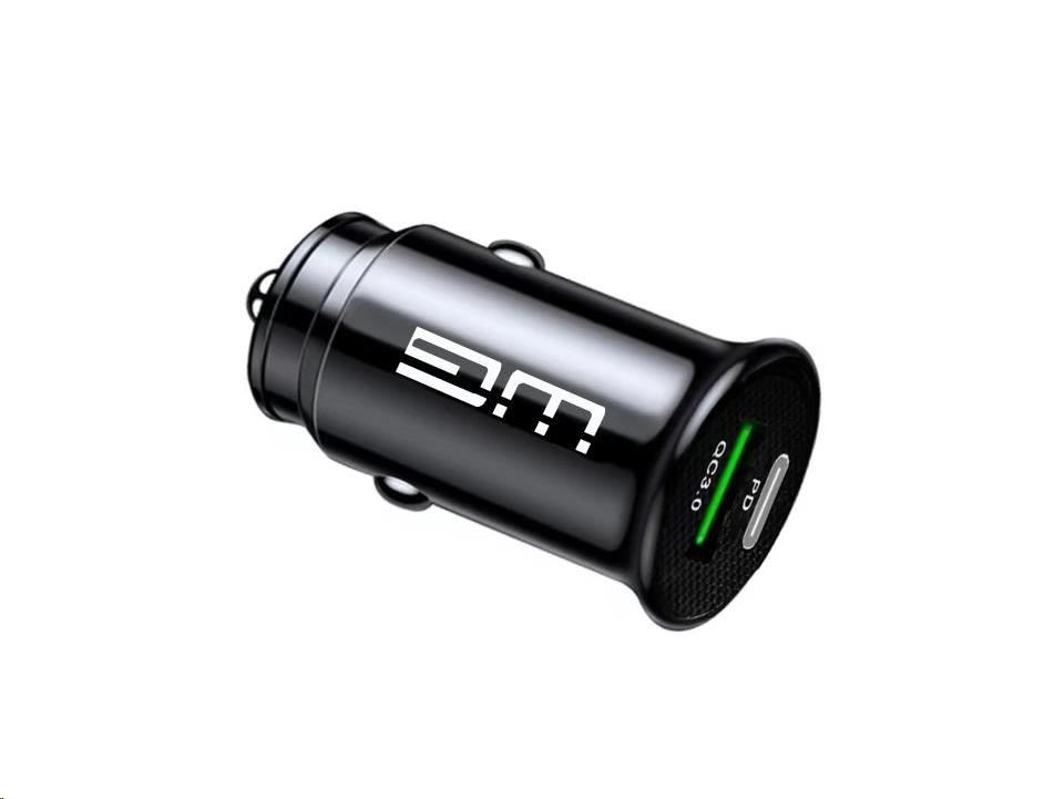 WG - Autonabíječka 2x USB-A / 1x USB-A 18W QC3.0 + 1x USB-C PD 20W / black