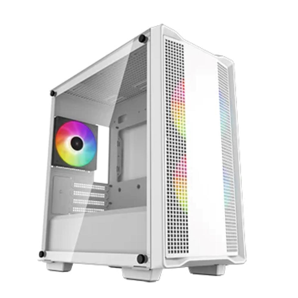 DEEPCOOL Case CC360 WH ARGB, mATX, Průhledná bočnice, 3x120mm Fan, bílá