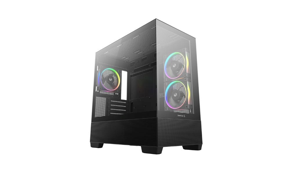DEEPCOOL Case CG380 3F, mATX, ARGB, Průhledná bočnice, 3x120mm Fan, černá