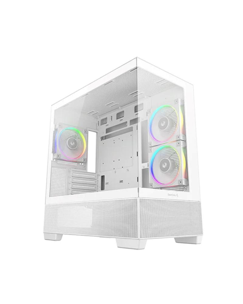 DEEPCOOL Case CG380 3F WH, mATX, ARGB, Průhledná bočnice, 3x120mm Fan, bílá