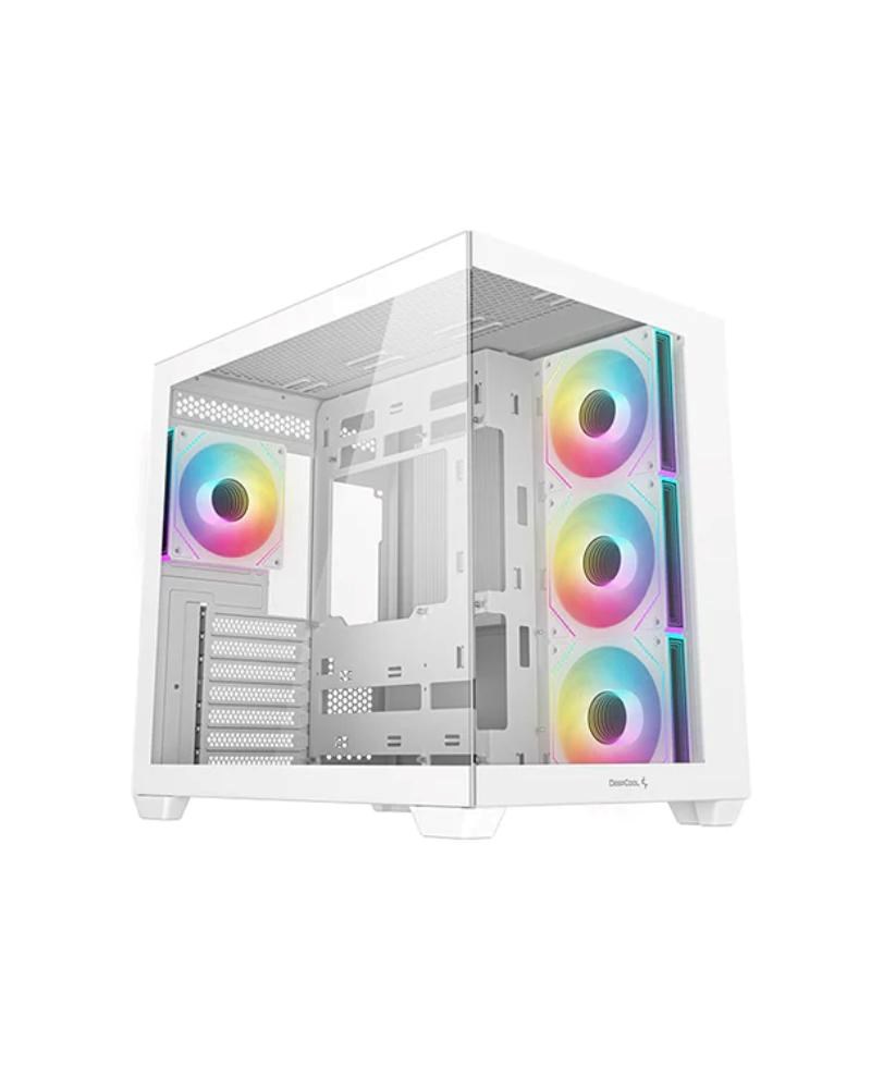 DEEPCOOL Case CG530 4F WH, ATX, Průhledná bočnice, 4x120mm ARGB, bílá