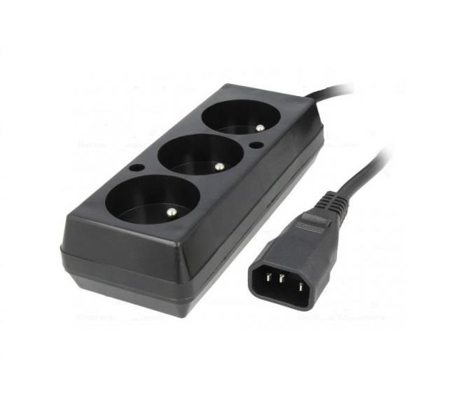 Prodlužovací přívod 3x230V pro UPS (IEC320-C14), 30cm
