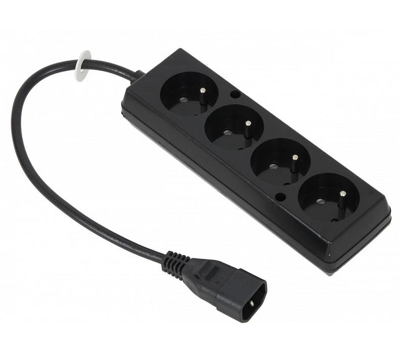 Prodlužovací přívod 4x230V pro UPS (IEC320-C14), 30cm
