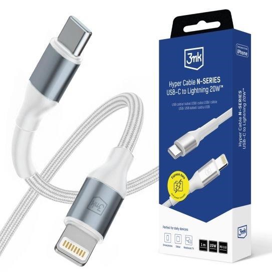 3mk kabel Hyper Cable N-SERIES C to Lightning 1m 9V/2A 20W White