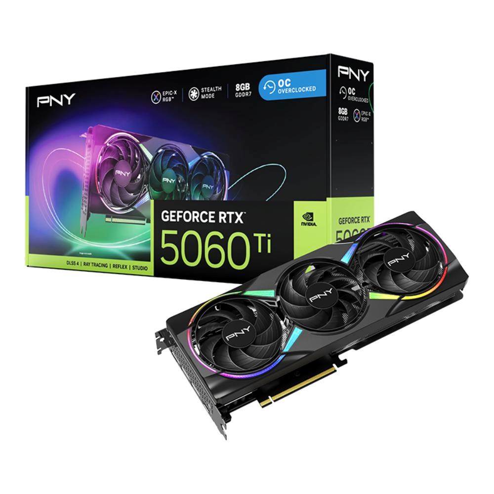 PNY VGA NvidiaGeForce RTX 5060 Ti 8GB ARGB Triple Fan OC, RTX 5060 Ti OC, 8GB GDDR7, 3xDP, 1xHDMI