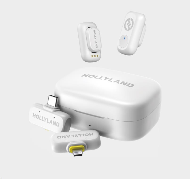 Hollyland LARK A1 Combo Ivory White, with USB-C RX + Lightning RX + Charging Case