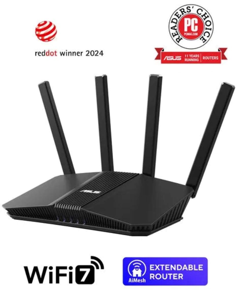 ASUS Router RT-BE58U V2, IPv6, WiFi 7, 1 GB RAM, 1x USB 3.2 Gen, 3600 Mb/s