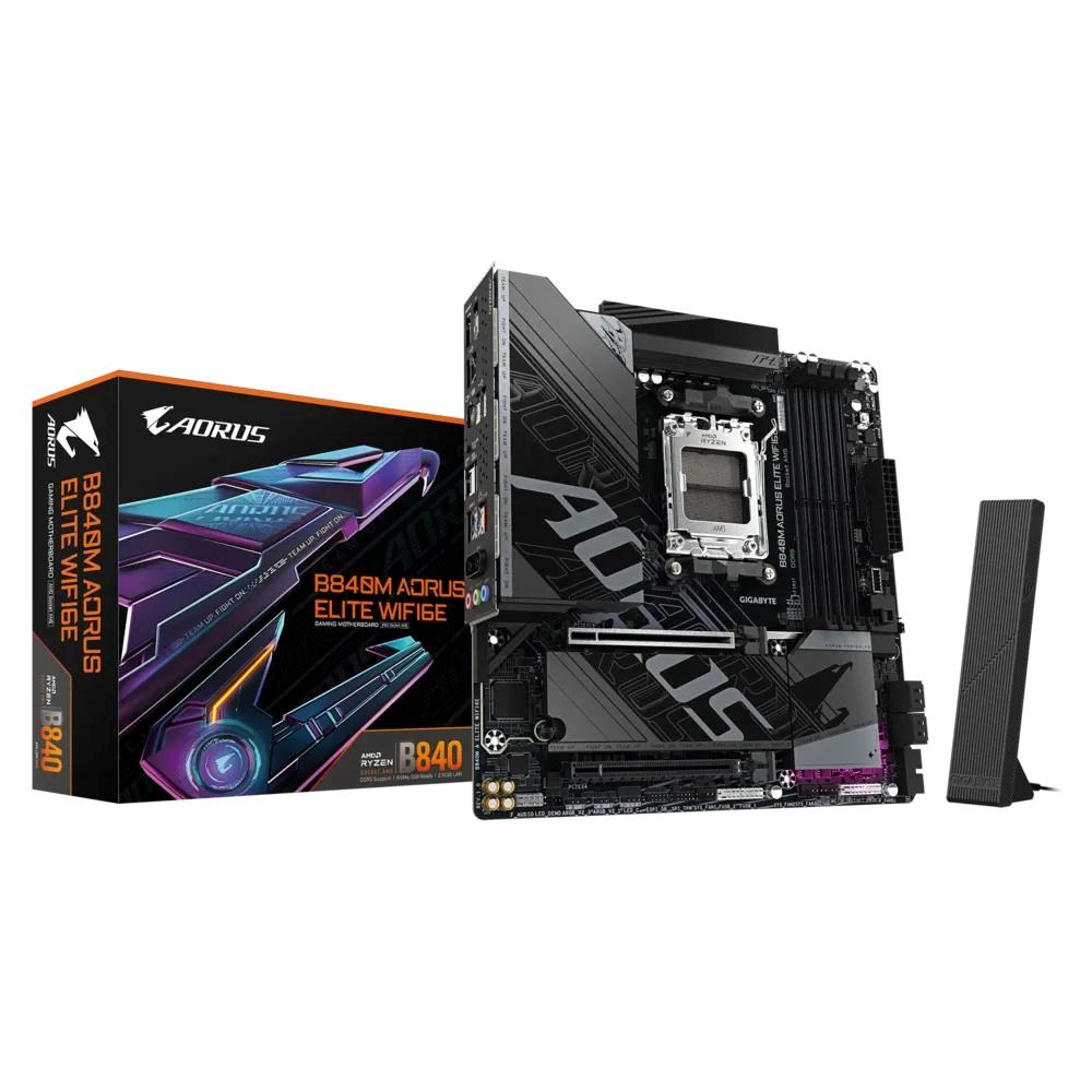 GIGABYTE MB Sc AM5 B840M A ELITE WIFI6E, AMD B840, 4xDDR5, WIFI, DP, HDMI, mATX
