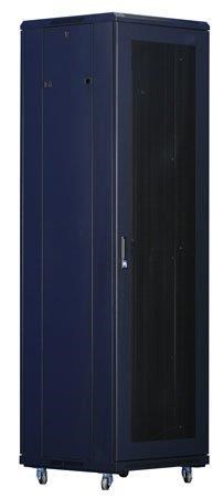 XtendLan 19" stojanový rozvaděč 42U 600x1000, nosnost 1000kg, perforované dveře, kolečka, rozložený, černý