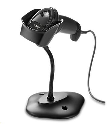 POŠKOZENÝ OBAL - Zebra čtečka DS2208, 2D čtečka čarového kódu, KIT, black, USB-HID + stojan