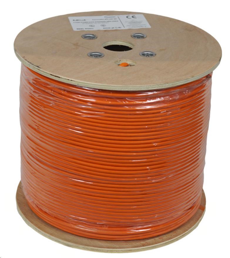 LEXI-Net kabel Cat 6A S/FTP LSOH licna (Dca) 27 AWG 500m cívka, oranžový plášť