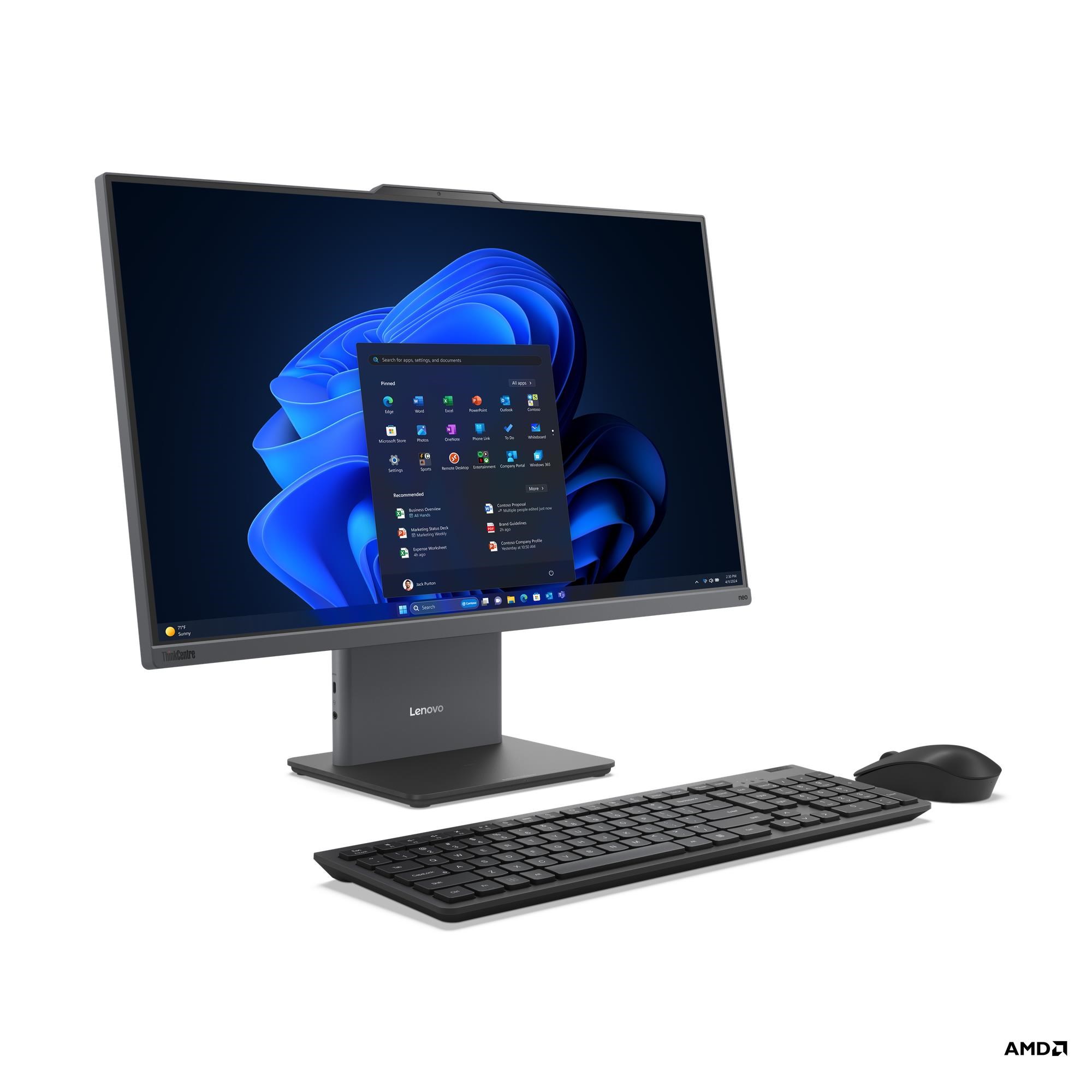 LENOVO PC AiO ThinkCentre neo 55a-24 G6 - Ryzen5 220,23.8" FHD Touch,8GB,256SSD,noDVD,WiFi,BT,W11P