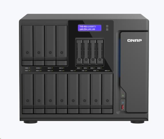 QNAP TVS-AIh1688ATX-U7-32G (20C/CoreUltra7/5,3GHz/32GBRAM/12xSATA/4xU.2/2x2,5GbE/2x10GbE/5xUSB3.2/1xUSB4/3xPCIe/1xHDMI)
