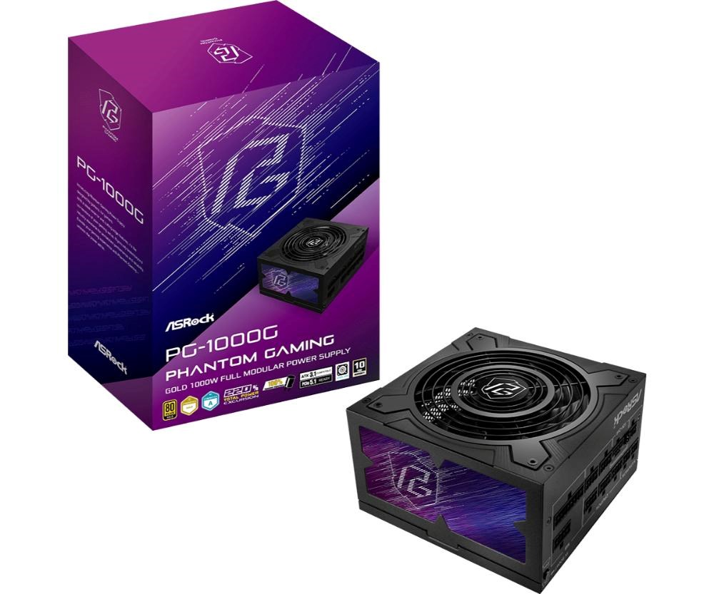 ASROCK zdroj PG-1000G,1000W, 80Plus Gold, 135 mm, ATX 3.1