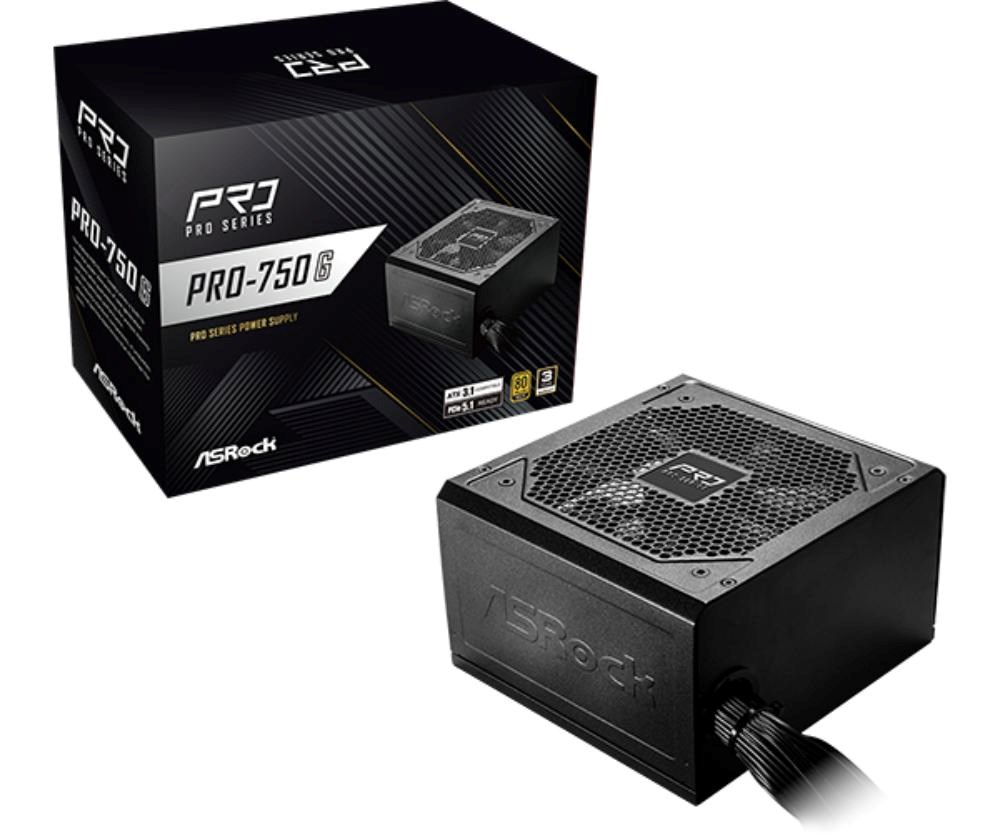 ASROCK zdroj PRO-750G,750W, 80Plus Gold, 120 mm, ATX 3.1
