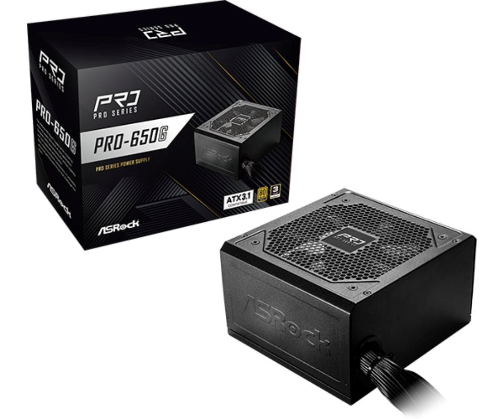 ASROCK zdroj PRO-650G,650W, 80Plus Gold, 120 mm, ATX 3.1