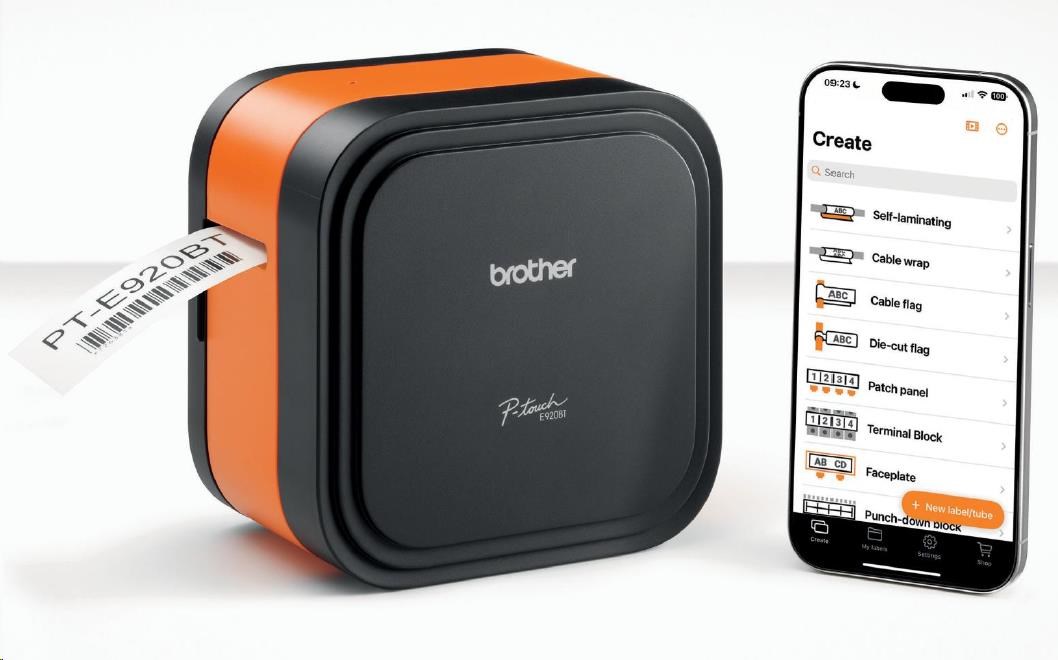 BROTHER tiskárna štítků PT-E920BTZ - až 36mm, pásky, mobilní, Tiskárna Štítků pro průmysl a elekto