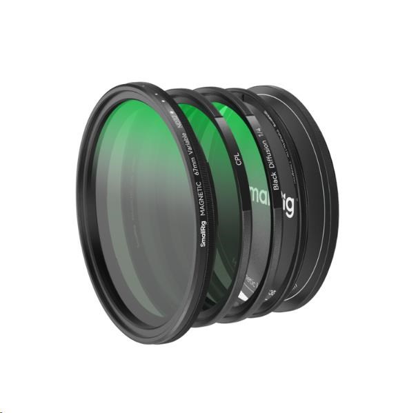 SmallRig 4726 5-in-1 Attachable Filter Kit VND 2-32 & CPL & 1/4 Effect Black Mist (67mm)