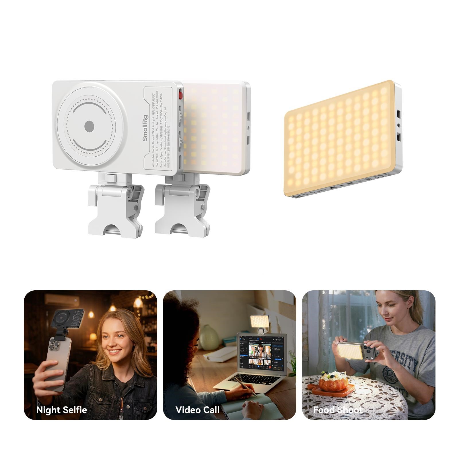 SmallRig 5640 M3 Attachable Mobile Phone LED Video Light White
