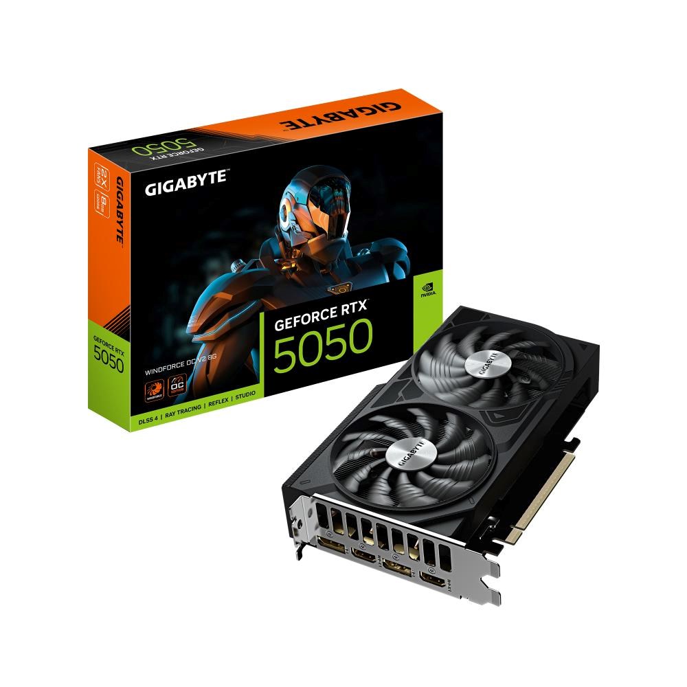 GIGABYTE VGA NVIDIA GeForce RTX 5050 WINDFORCE OC V2 8G, 8G GDDR6, 2xDP, 2xHDMI