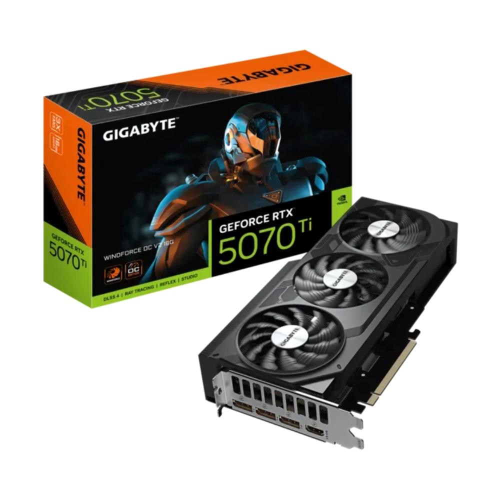 GIGABYTE VGA NVIDIA GeForce RTX 5070 Ti WINDFORCE OC V2 16G, 16G GDDR7, 3xDP, 1xHDMI