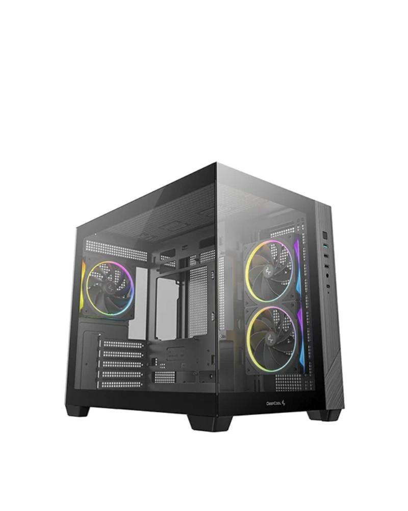 DEEPCOOL Case CG330 3F, mATX, Průhledná bočnice, 3x120mm ARGB Fan, černá