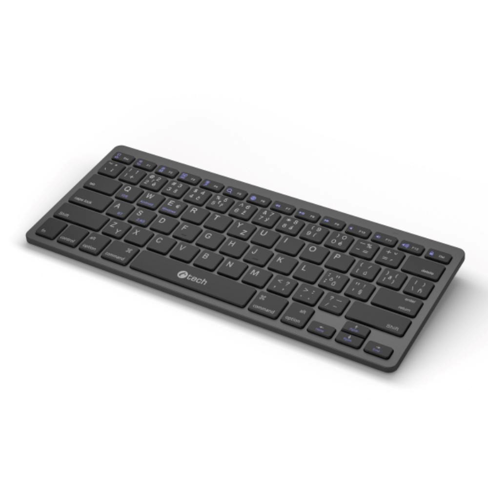 C-TECH Klávesnice KB-120S Dual mode, bezdrátová, BT5.0 + 2,4GHz, USB nano receiver, CZ/SK