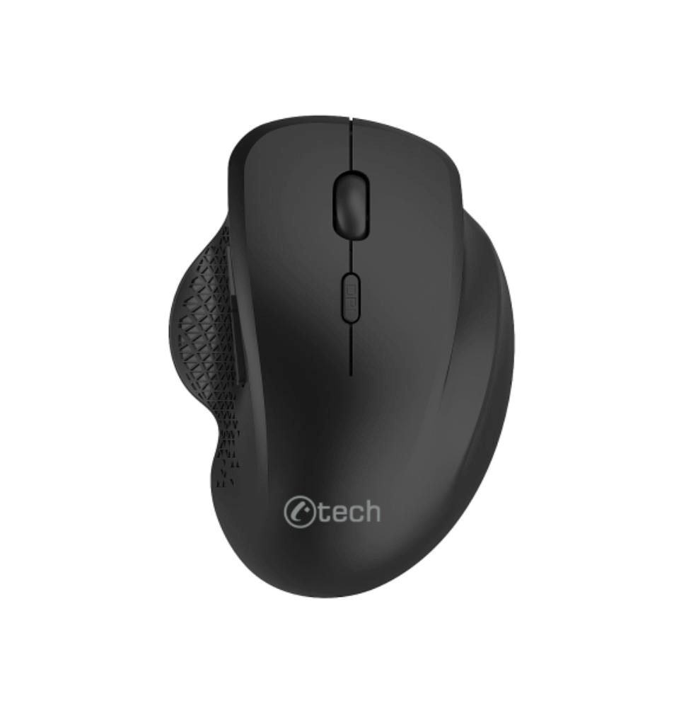C-TECH Myš WLM-14BK Dual mode, bezdrátová, BT5.0 + 2,4GHz, 1600DPI, 6 tlačítek, USB nano receiver, černá