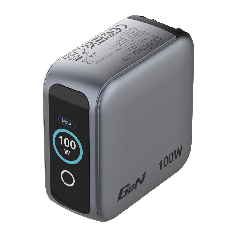 VERBATIM Mini GaN Nabíječka s displejem 100W, 2xUSB-C, 1xUSB-A, černá