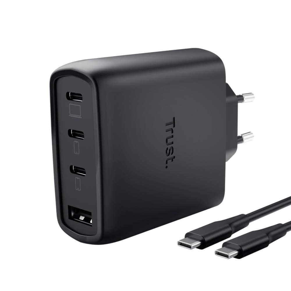 TRUST GaN Nabíječka MAXO 65W, 3xUSB-C,1xUSB-A, černá