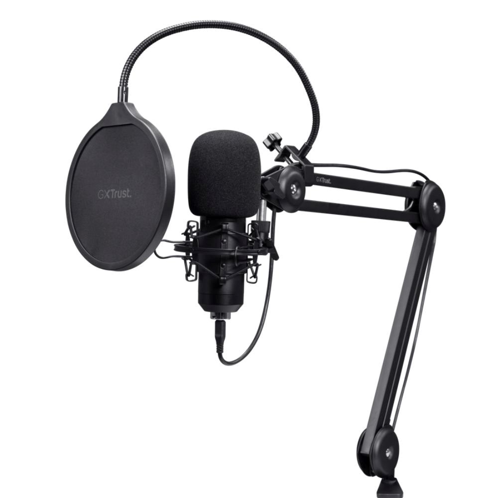 TRUST mikrofon GXT270 Emita II s nastavitelným ramenem, USB-C, černá