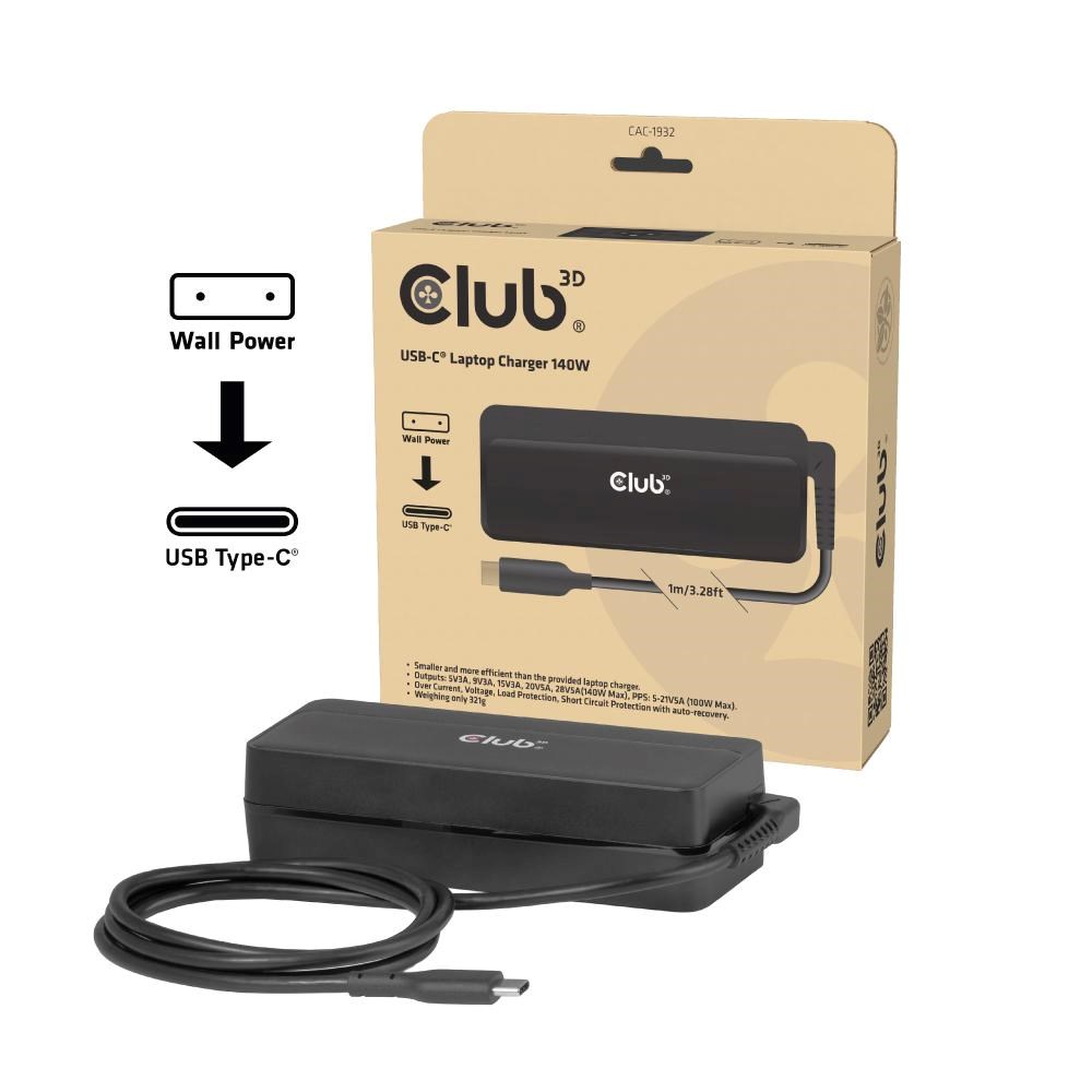 Club3D Nabíječka pro notebook, USB-C, 140W, 1m