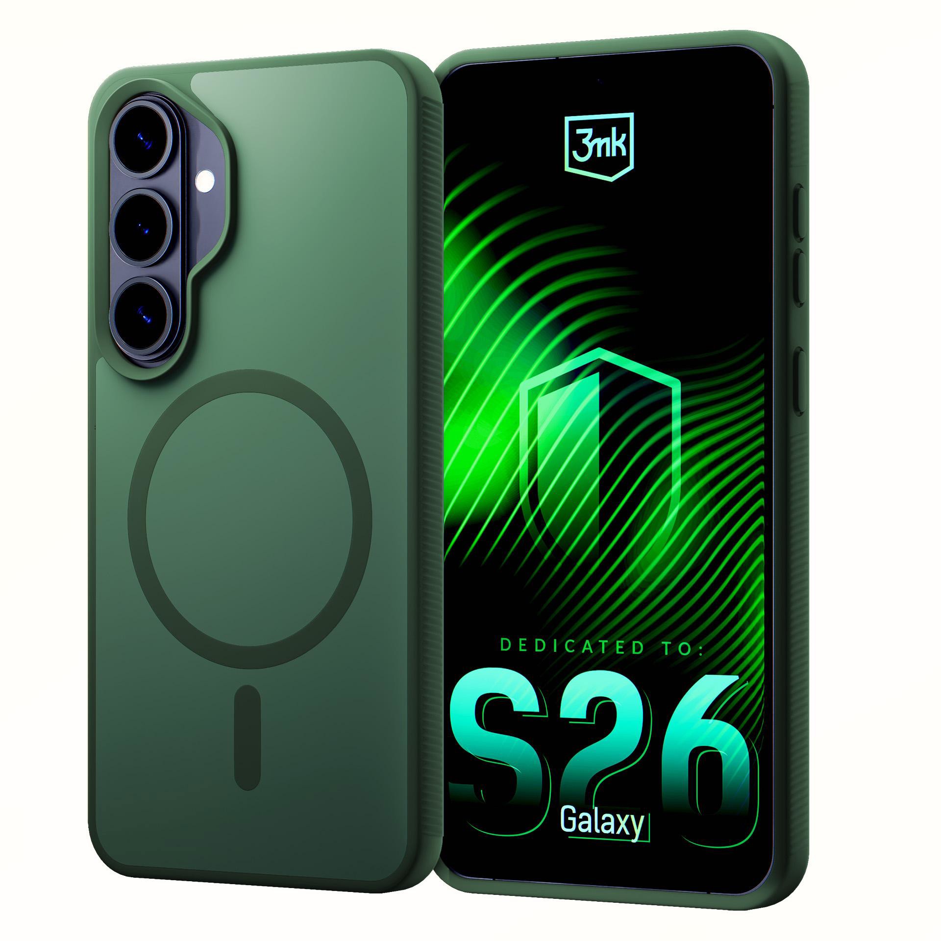3mk ochranný kryt Smoke MagCase Green pro Samsung Galaxy S26