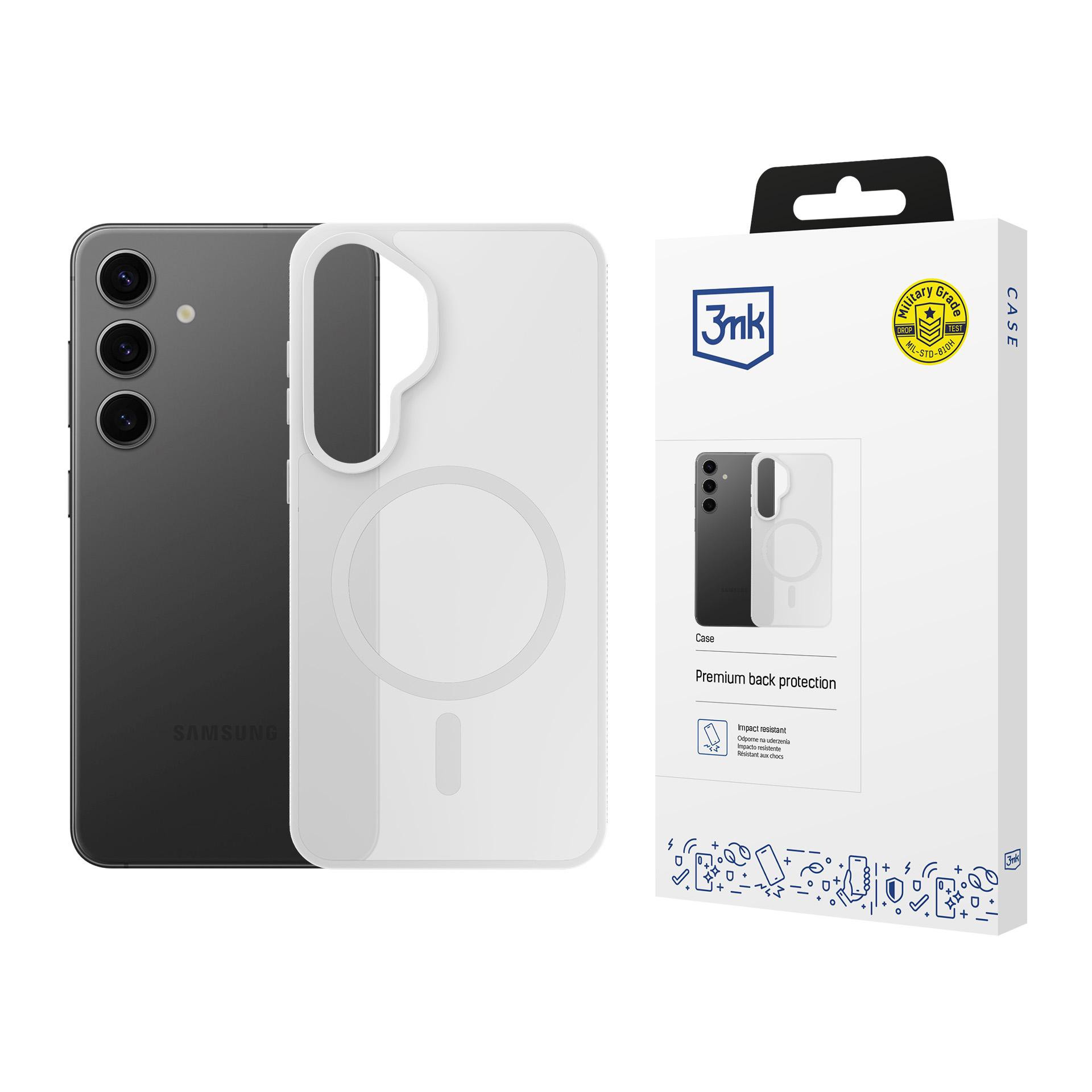 3mk ochranný kryt Smoke MagCase White pro Samsung Galaxy S25
