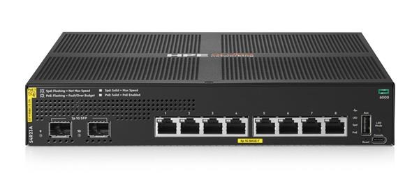 HPE Aruba Networking CX 6000 8p 10M/100M/1G Class4 PoE 2p SFP 1G 67W Switch