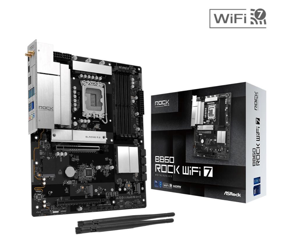 ASRock MB Sc LGA1851 B860 Rock WiFi 7, Intel B860, 4xDDR5, 1xHDMI, WiFi, ATX