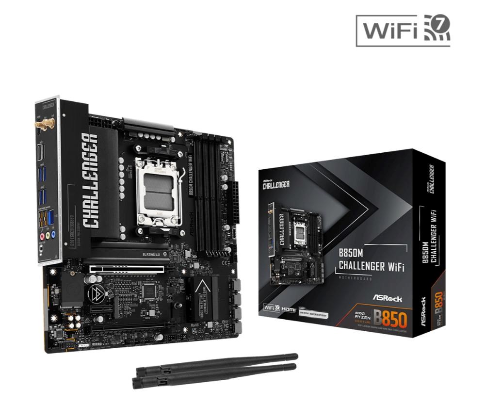 ASRock MB Sc AM5 B850M Challenger WiFi,  AMD B850, 4xDDR5, 1xDP, 1xHDMI, WiFi, mATX