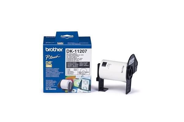 BROTHER DK-11207 CD/DVD Labels (100 ks) - kulatý štítek průměr 58mm